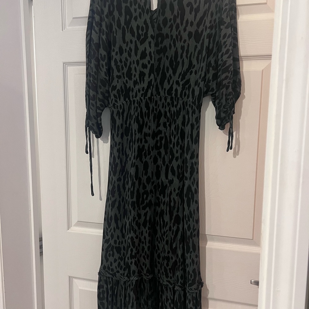 Umgee Black Leopard High Low Dress